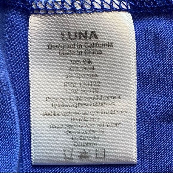 Luna For Women Athletes Blue Tone 1/2 Zip Silk Wool Blend Cycling Top Size XL - Picture 4 of 9
